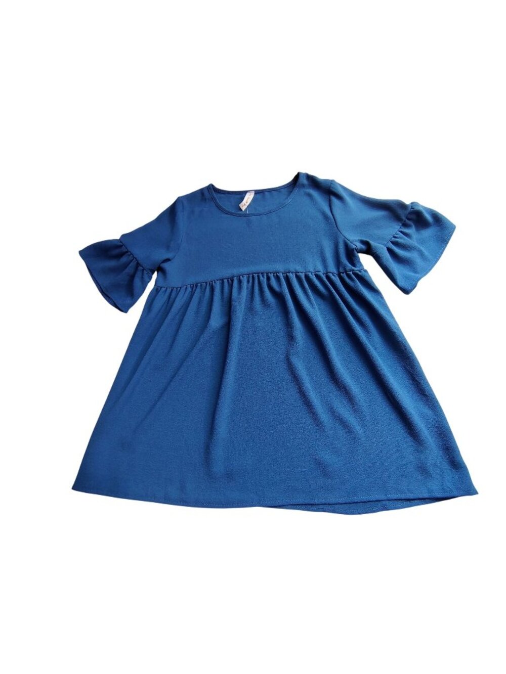 Vanilla Bay Womens Blue Babydoll Tunic Top With Ruffle Sleeves Size M USA Made